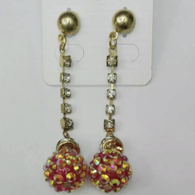 Diamond earrings and long small fresh female