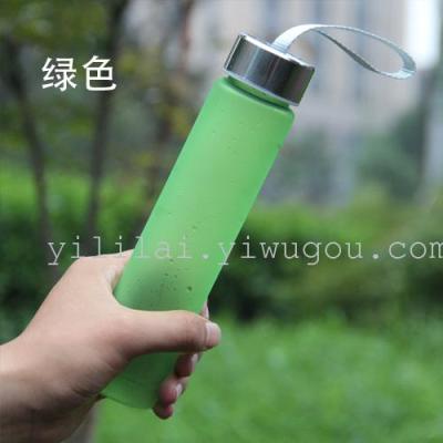 Plastic cup portable movementcanteen cup with creative students readily cover water bottle frosted cup