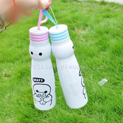 Cartoon insulation Cup stainless steel non vacuum male and female students children creative couple lovely tea cup