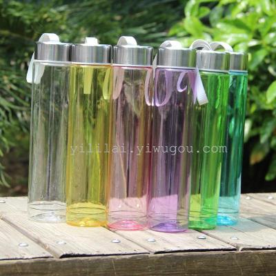 A new portable creative transparent straight couples cup Bang Bang lovely students unbreakable mini plastic cups