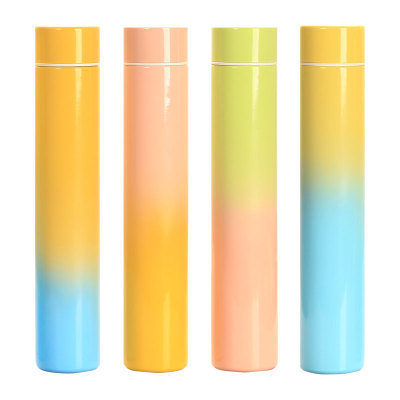 The new anti wolf stick candy color vacuum cup plastic cup with a lid and portable thermos cup cup
