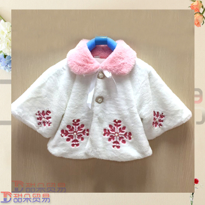 Yiwu to buy baby 0-4 years old female baby cashmere cape cloak with thick autumn and winter coat babies'coat.