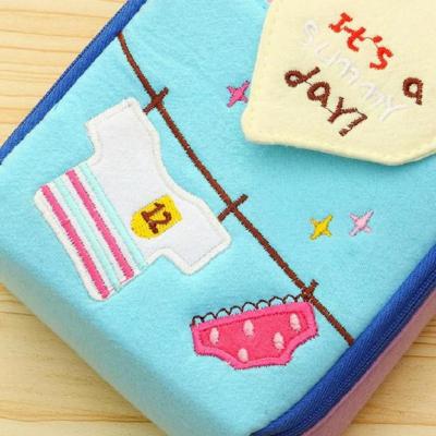 Cute Cartoon Cotton Large Capacity Portable Cosmetic Bag Travel Essential Storage Bag Napkins Dispenser Bag