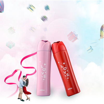 New rose insulation Cup stainless steel straight body Cup Fashion Valentine's Day gift portable creative vacuum Cup