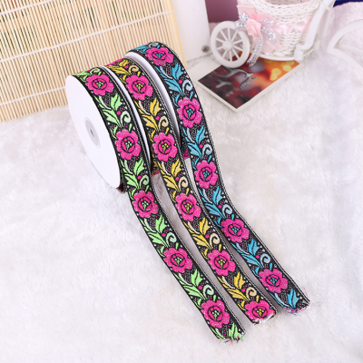 High block computer polyester jacquard ribbon national lace ribbon home textile clothing accessories