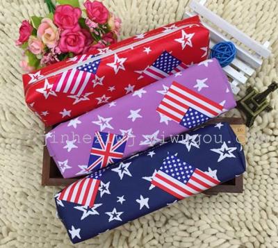 Korean star flag creative pencil case bag of male and female students in small fresh stationery