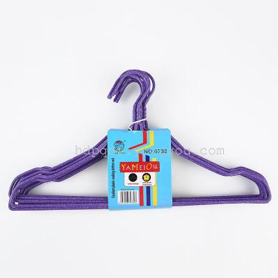 0730 dip plastic iron clothes rack, high quality, sturdy and durable clothes hanger, non slip plastic clothes rack,