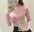New Women's Slim Bottoming Sweater Lacework round-Neck Solid Color Pullover Long Sleeve Lightweight Sweater