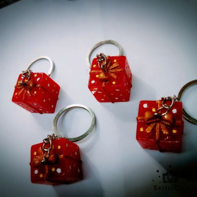 Christmas Christmas gift Keychain red resin