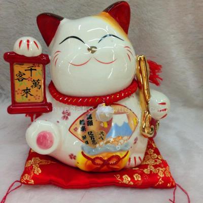 High-grade money cat ornaments shop felicitous wish of making money: business gifts
