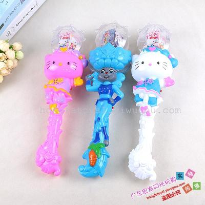 Little magic fairy wand toy light music projection rotary flashing stick Pakistan kaleidoscope