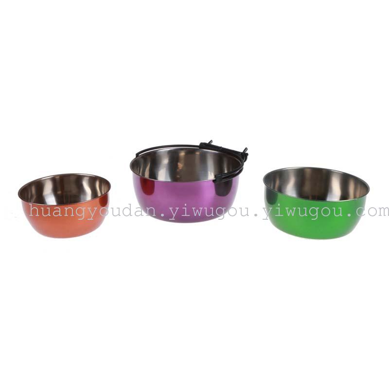 不锈钢宠物碗 狗食盆 狗盆 饮水器 固定狗碗彩漆狗碗猫碗