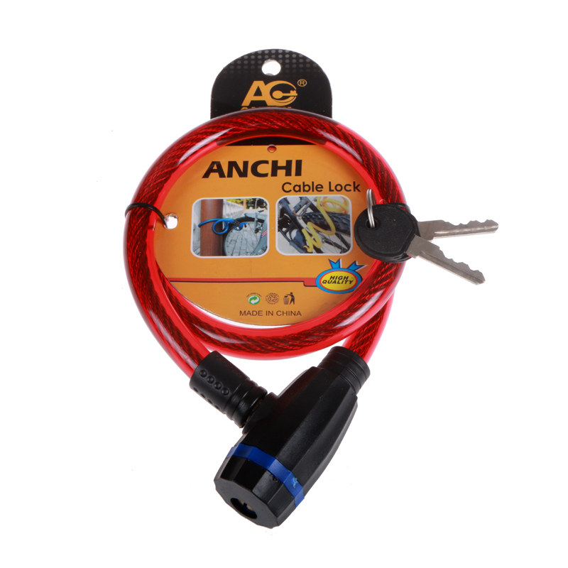 自行车钢丝锁 钢缆锁钥匙锁 安全防盗锁 配件