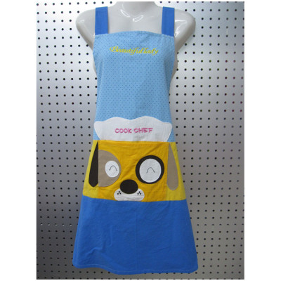 Korean version of yeast washed cotton square dog cartoon three-dimensional embroidery apron antifouling with home apron