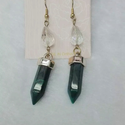 Japan and South Korea in the new 2016 long white crystal earrings green pagoda woman