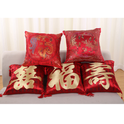 Brocade bed cushion sofa cushion car cushion cushion without core festive