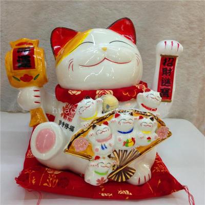 High grade prize money hand Lucky Cat ornaments shop felicitous wish of making money: business gifts