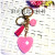 Hot key ring Korean fashion acrylic heart pendant key chain bag car pendant manufacturers wholesale