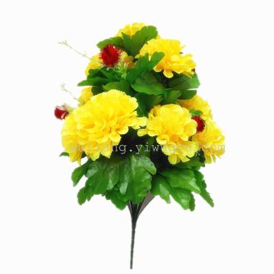 Manufacturers selling silk flowers flower simulation decorations 18 head tooth edge ball Chrysanthemum