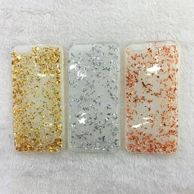 iPhone 6S Gold Foil Glitter Soft Glue Phone Case Epoxy TPU Full-Covered Mobile Phone Case