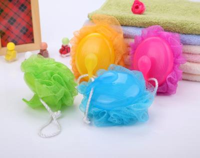 Qingzhi New Soap Box Bath Sponge Bath Ball Plastic Handle Foaming Net Ball Multi-Color Mixed Batch