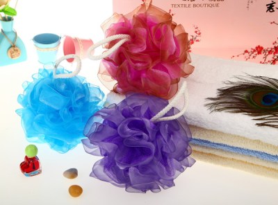 Qingzhi High Quality Mesh Sponge Discount Supply Color Changing Silk Edge Bath Ball Color Nylon Bath Ball Bath Ball