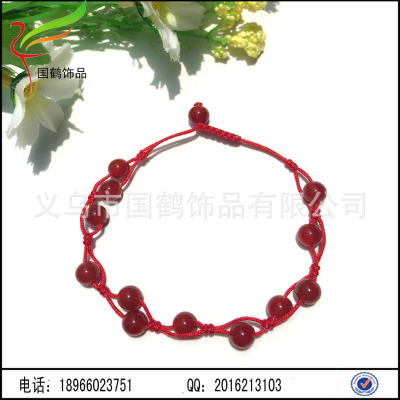 Natural agate bracelet bracelet red garnet crystal on hand tour
