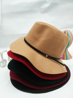 Autumn/winter new hat full cashmere hat, simple air fashion jazz cap men and women.