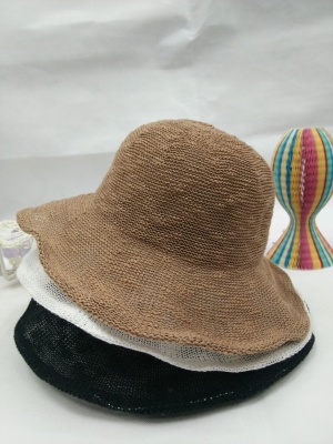 The new spring and summer circle of gauze big brim hat seaside holiday beach hat fashionable 100 tie-in shade hat.