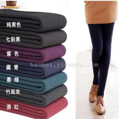 Colorful cotton integrated pants with velvet imitation super soft warm pants