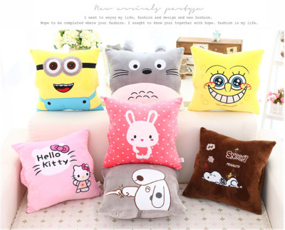 Cartoon Cushion Blanket Three-in-One Hand Warmer Pillow Air Conditioner Quilt Multi-Functional Hand Warmer Winter Warm Baby