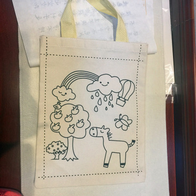 Children's Hand-Painted Creative Blank Canvas Bag Handbag Eco-friendly Bag