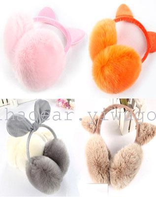 Korean edition winter female rabbit ears bowknot warm ear ear ear ear warm ear to cover the rabbit fur rabbit ears.