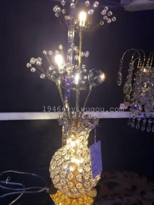 Manufacturers selling warm golden Jane crystal vase lamp bedside small decorative lamp