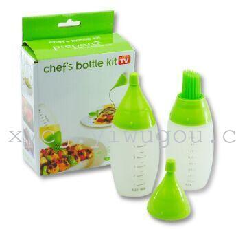 CHEF'S BOTTLE KIT barbecue seasoning bottle silicone oil drain