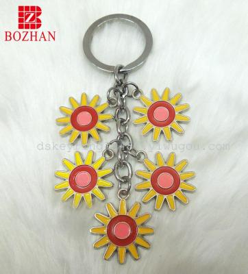Ding's professional wedding color sunflower alloy key chain