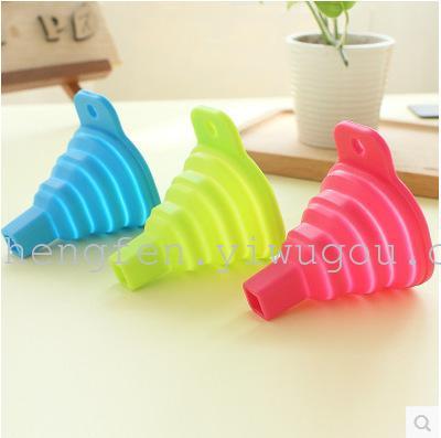 Folding portable mini candy colored silicone funnel pot drinks small beans