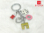 Ding 's custom alloy keychains colorful pendant decorative metal keychains