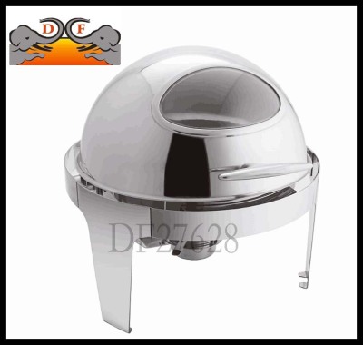 DF27628 stainless steel dining stove can be charged with glass visible round stove tripod dovetail tableware