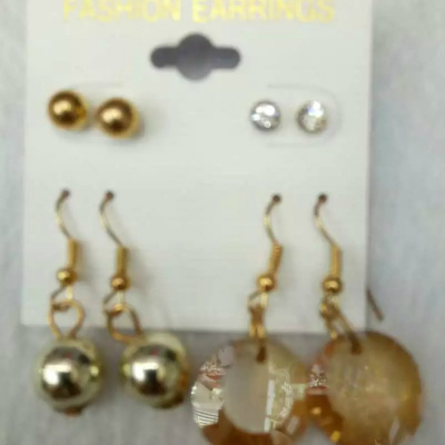 South Korea two pair of earrings Crystal Earrings all-match female