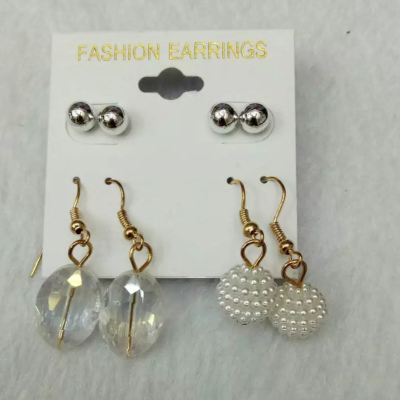 South Korea Crystal Earrings two pair all-match style female temperament