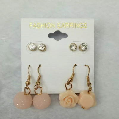 South Korea two pair of earrings candy color all-match female temperament