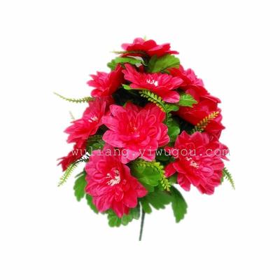 Silk flowers high-end wedding venue office imitation 18 Dali chrysanthemum rose decoration layout simulation