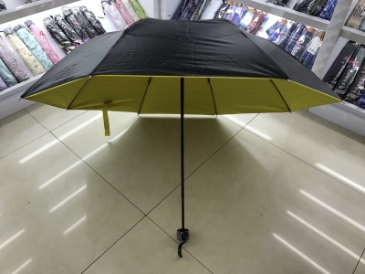 Small black umbrella: Outside black Glue Inside Touch Cloth