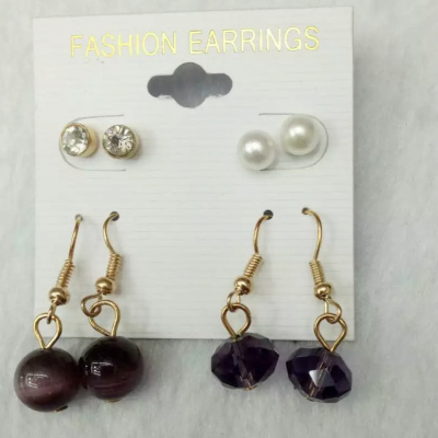Two of South Korean Amethyst Earrings all-match female creative jewelry