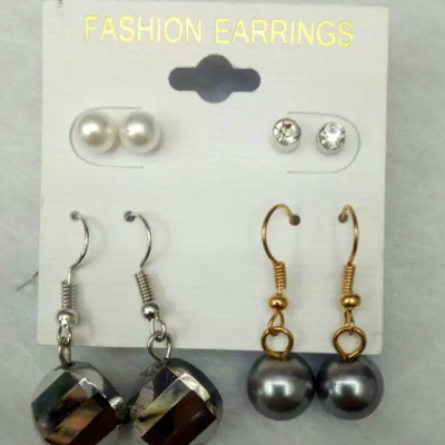 Korea Silver Earrings two temperament female creative jewelry