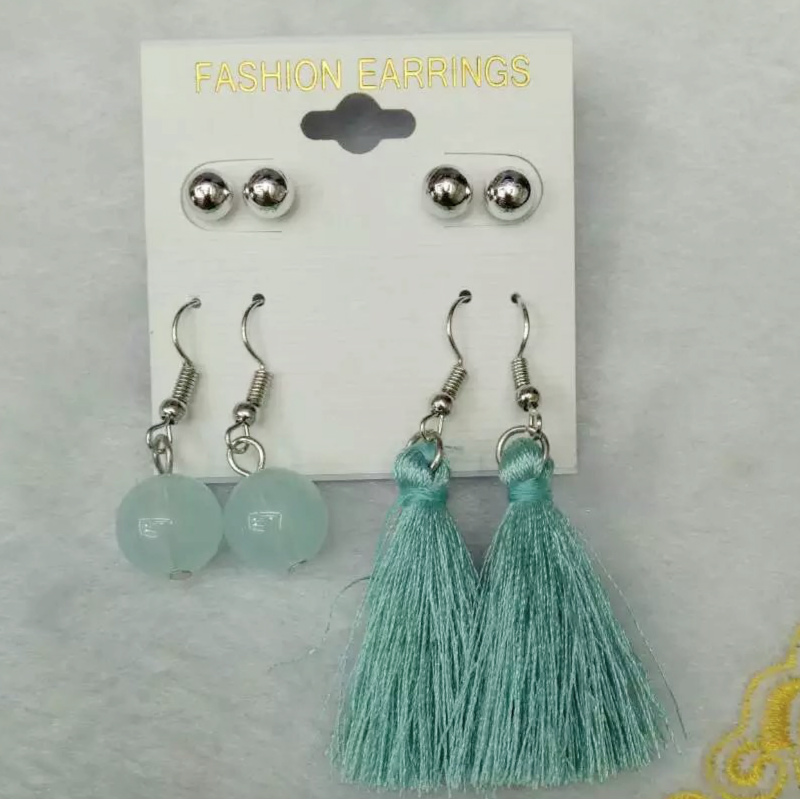 韩国果冻色耳环带银色耳钉创意流行饰品