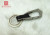 Exclusive custom matte enrolled leather irregular retainer metal keyring