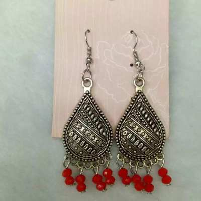 Europe and the United States exotic earrings with red beads creative jewelry