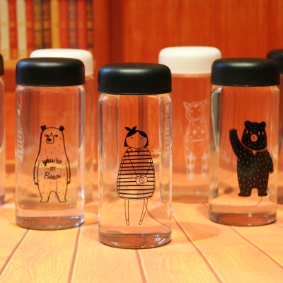 Creative cartoon high borosilicate glass with small capacity cute male ladies cup